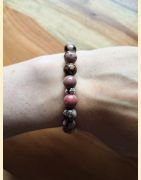 Bracelet black line rhodonite