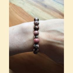 Bracelet black line rhodonite