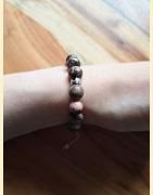Bracelet black line rhodonite