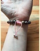 Bracelet black line rhodonite