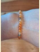 Bracelet "minéral fin" aventurine orange