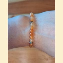 Bracelet "minéral fin" aventurine orange