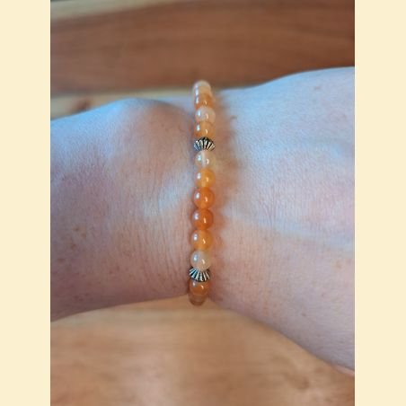 Bracelet "minéral fin" aventurine orange