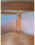 Bracelet "minéral fin" aventurine orange