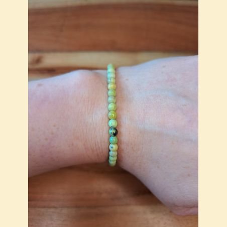 Bracelet "minéral fin" chrysoprase citron