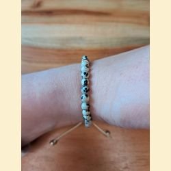 Bracelet "minéral fin" jaspe dalmatien