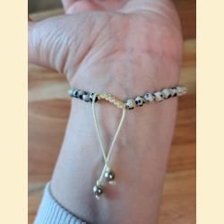 Bracelet "minéral fin" jaspe dalmatien