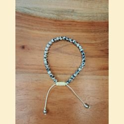 Bracelet "minéral fin" jaspe dalmatien