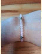 Bracelet "minéral fin" quartz rose