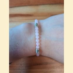 Bracelet "minéral fin" quartz rose