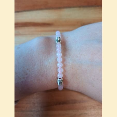 Bracelet "minéral fin" quartz rose