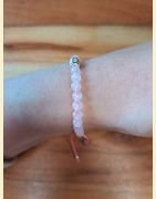 Bracelet "minéral fin" quartz rose