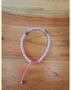 Bracelet "minéral fin" quartz rose