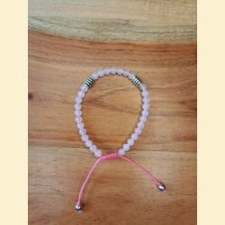 Bracelet "minéral fin" quartz rose
