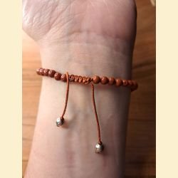 Bracelet "minéral fin" jaspe rouge