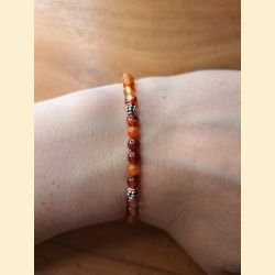 Bracelet "minéral fin" cornaline