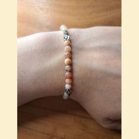 Bracelet "minéral fin" opale rose