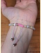 Bracelet "minéral fin" opale rose