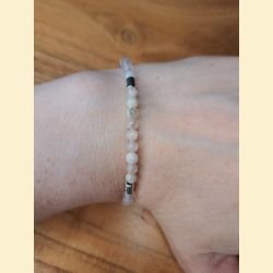 Bracelet "minéral fin" en agate cerise