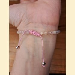 Bracelet "minéral fin" en agate cerise