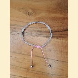 Bracelet "minéral fin" en agate cerise