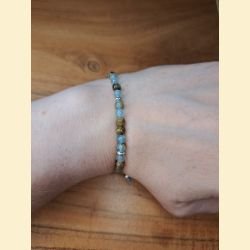 Bracelet "minéral fin" en calcite bleue