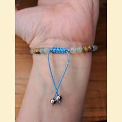 Bracelet "minéral fin" en calcite bleue