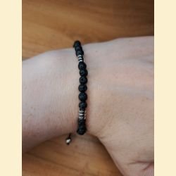 Bracelet "minéral fin" en pierre de lave
