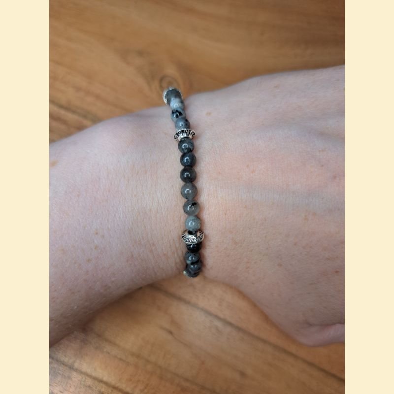 Bracelet "minéral fin" en larvikite Bracelet "minéral fin" en larvikite