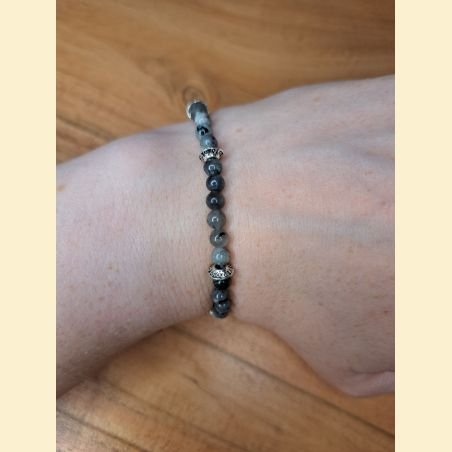 Bracelet "minéral fin" en larvikite