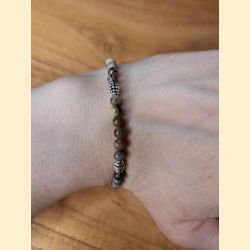 Bracelet "minéral fin" en agate fossile