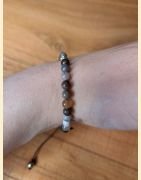 Bracelet "minéral fin" en agate fossile