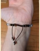 Bracelet "minéral fin" en agate fossile