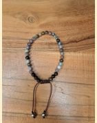 Bracelet "minéral fin" en agate fossile