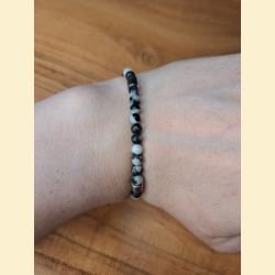 Bracelet "minéral fin" en jaspe zèbre