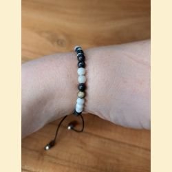 Bracelet "minéral fin" en jaspe zèbre