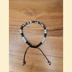 Bracelet "minéral fin" en jaspe zèbre