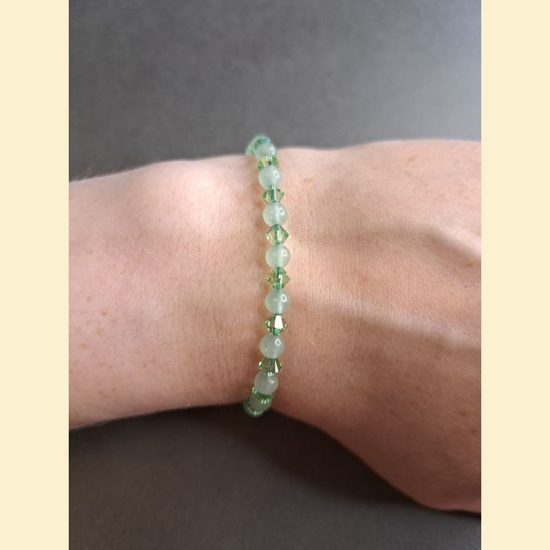Bracelet "minéral et cristal" aventurine verte