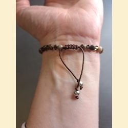Bracelet "minéral et cristal" agate fossile