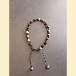 Bracelet "minéral et cristal" agate fossile