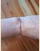 Bracelet "minéral étincelant" tourmaline rose