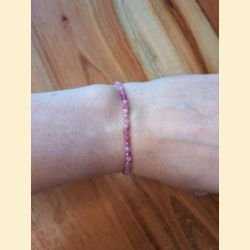 Bracelet "minéral étincelant" tourmaline rose
