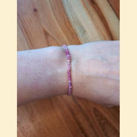 Bracelet "minéral étincelant" tourmaline rose
