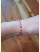 Bracelet "minéral étincelant" tourmaline rose