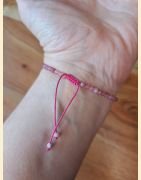 Bracelet "minéral étincelant" tourmaline rose