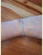 Bracelet "minéral étincelant" calcédoine bleue