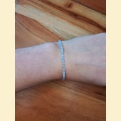Bracelet "minéral étincelant" calcédoine bleue