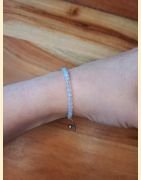 Bracelet "minéral étincelant" calcédoine bleue