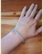 Bracelet "minéral étincelant" calcédoine bleue