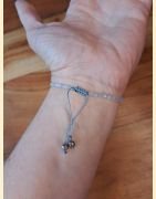 Bracelet "minéral étincelant" calcédoine bleue
